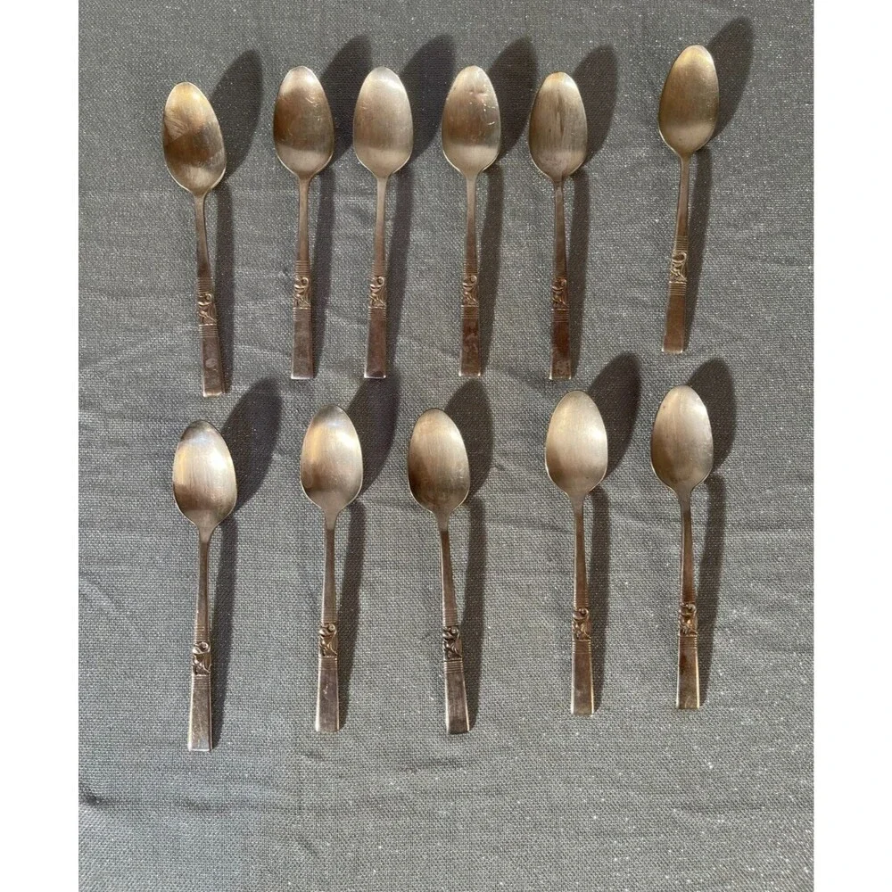Vintage 40s Oneida Morning Star Community Silverplate Teaspoons Set of 11